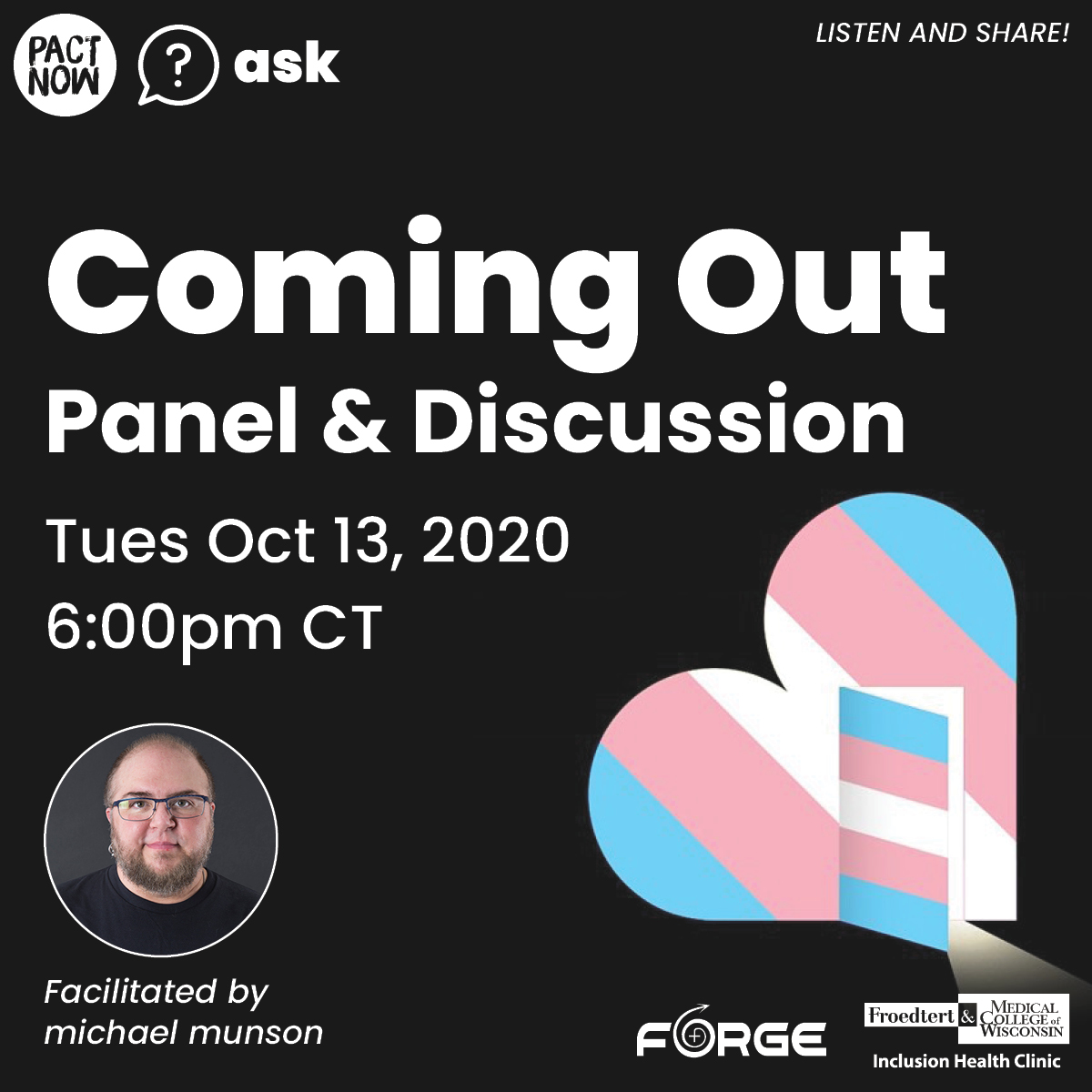 PACT NOW - Coming Out Panel & Discussion square